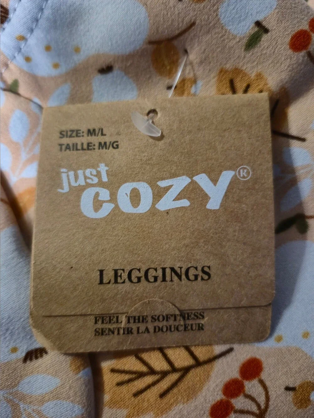 Just Cozy Womens Fleece Leggings Fall Print XS/S & M/L & XL